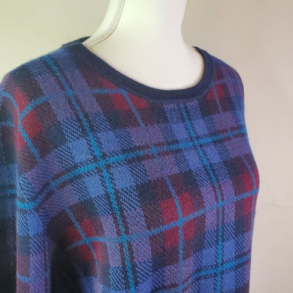 Club room Mens Blue Plaid Crewneck Sweater XL - Picture 2 of 10